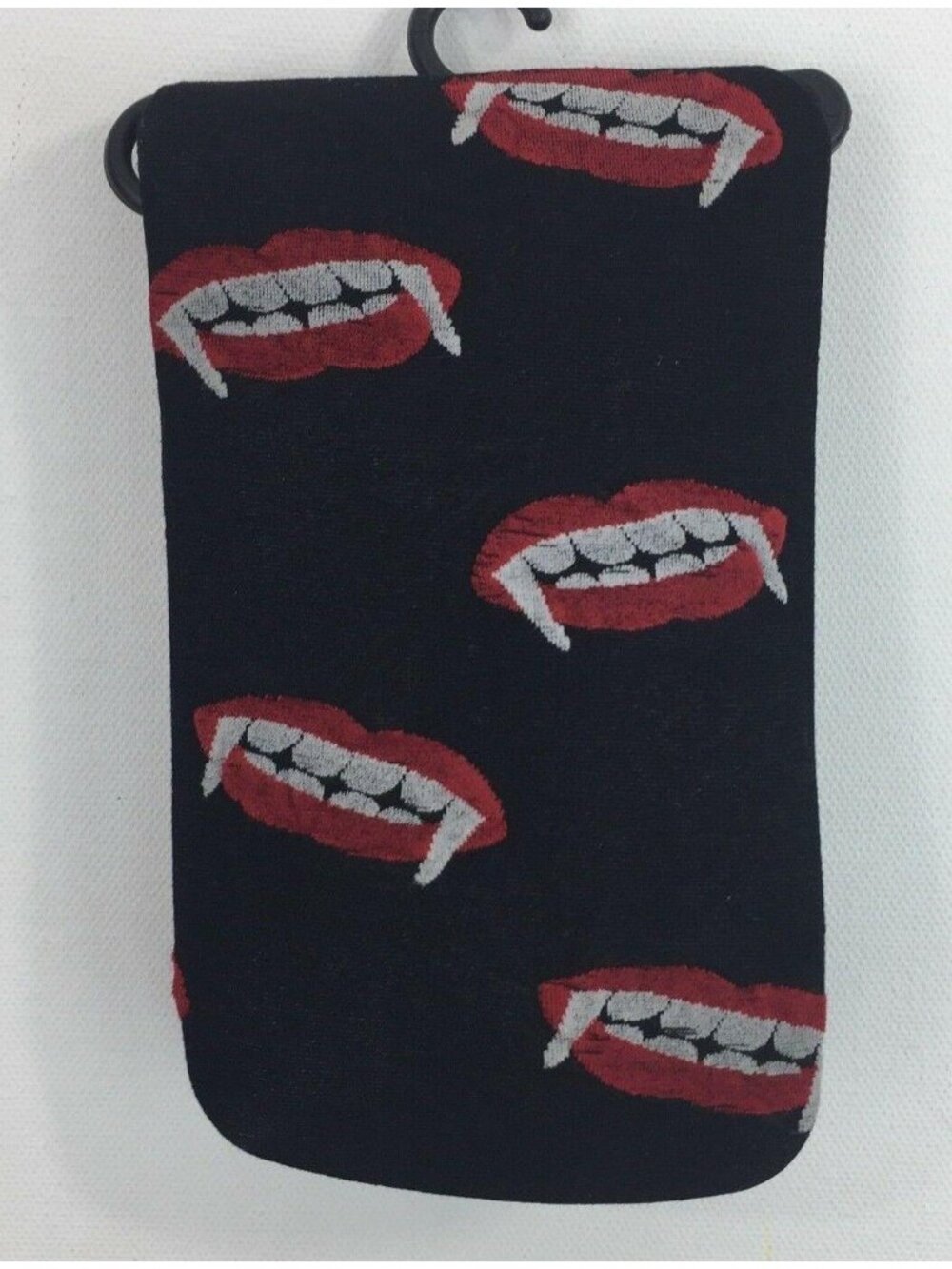 Halloween Costume Adult Black Vampire Teeth Tights M/L Punk Rock Medium Large